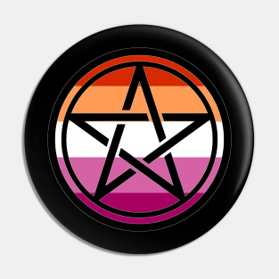 Large Print Pentacle LGBT Flag Lesbian Pride Pin