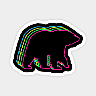 Bear 80s Neon Magnet