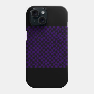 Warped Checkerboard, Black and Purple Phone Case