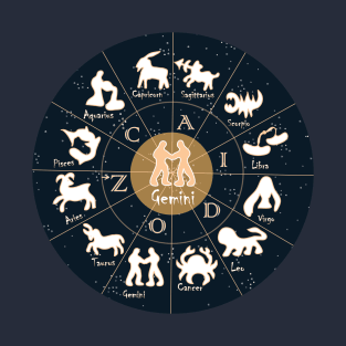 Gemini, Zodiac, Astrology, Horoscope, Stars, Sun-and-moon. Birthday, Valentines-day, Holidays, T-Shirt