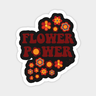 Black Multicolor Flower Power Seamless Repeat Pattern Magnet