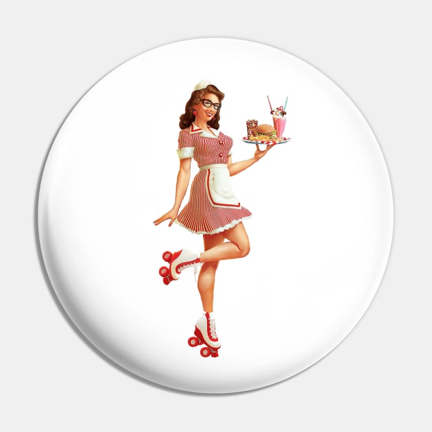 Retro Diner Waitress Pin by StylishTayla