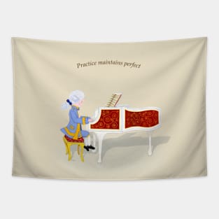 Practice Maintains Perfect Young Mozart Play the Piano Tapestry