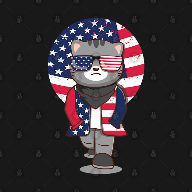 American Fashionista Cat by Luna Illustration