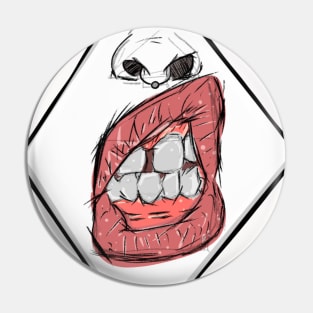 Sketch Style - Mouth Pin