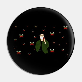 Sefie Lover with Green Jacket Cute Boy - Mask Mode Pin