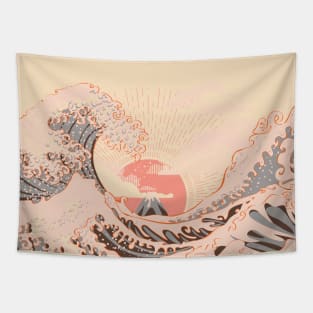 The great wave off kanagawa at sunrise Tapestry