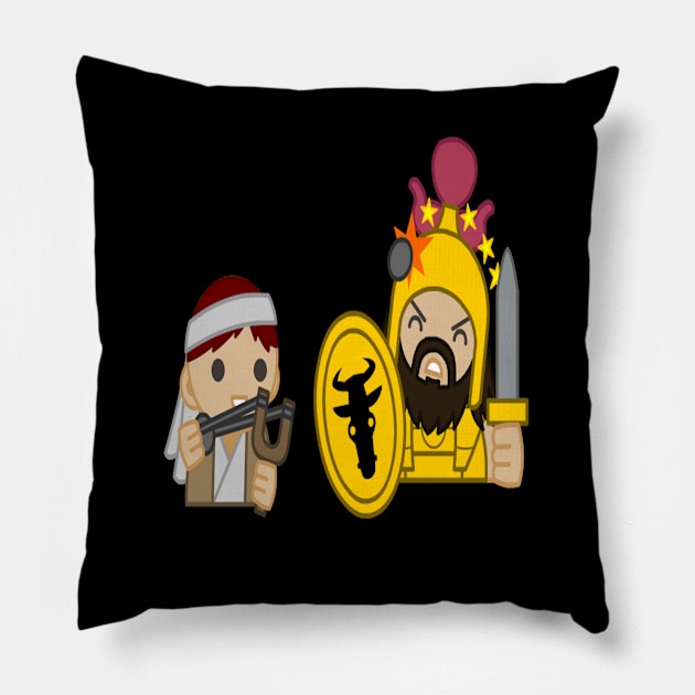 David and Golaith Pillow by MacroEden