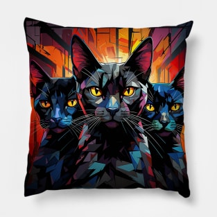 Black Cats Love Pillow