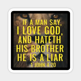 Lion of Truth: 1 John 4:20 Magnet