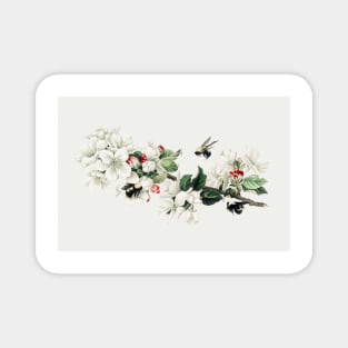 Vintage apple blossom illustration in a Christmas card Magnet