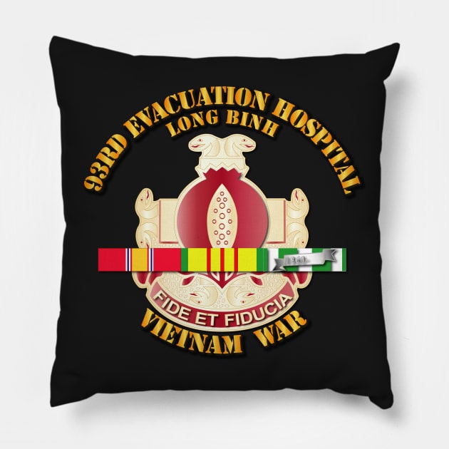 93rd Evacuation Hospital - Vietnam War w SVC Ribbons Pillow by twix123844