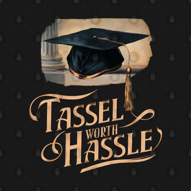 Graduation "Tassel Worth Hassle", Retro Design by RazorDesign234