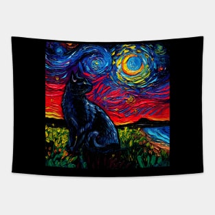 Black Cat Night 2 VERSION 2 Tapestry