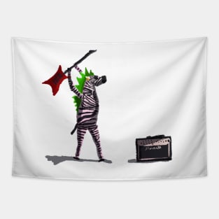 Punk Rock Zebra Tapestry