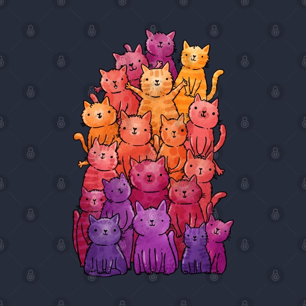 Cats pile by Tania Tania