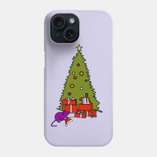 Rat with Santa Hat and Christmas Tree Phone Case