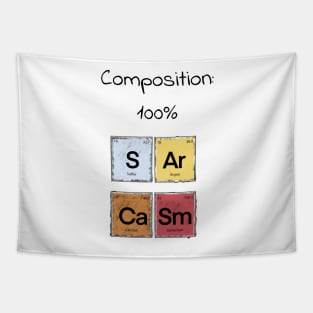 Science Sarcasm S Ar Ca Sm Elements of Humor Composition white Tapestry