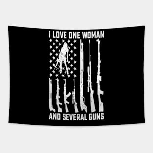 I Love One Wo And Several Guns Ny Gun Owner Tapestry