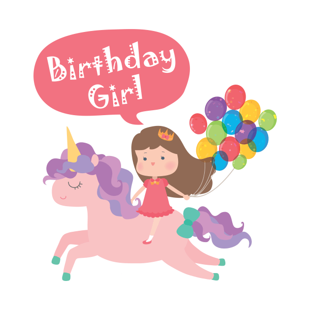 Unicorn Birthday Girl Special Gift by BProject