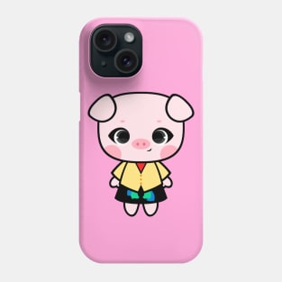 Cute Little Piggy in Ao canh and Black Skirt Phone Case