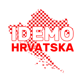 Idemo Hrvatska White and Red Letters T-Shirt