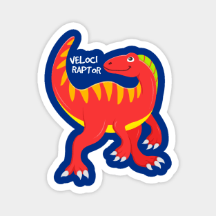 Velociraptor Dino Boys Girls Red Dinosaur Magnet