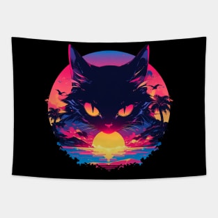 Cat and sunrise Tapestry