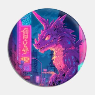 Retrowave Dragon Pin