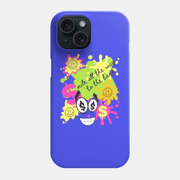 Money Colorful smiling faces  - Yellow Green Pink Phone Case by O.M design