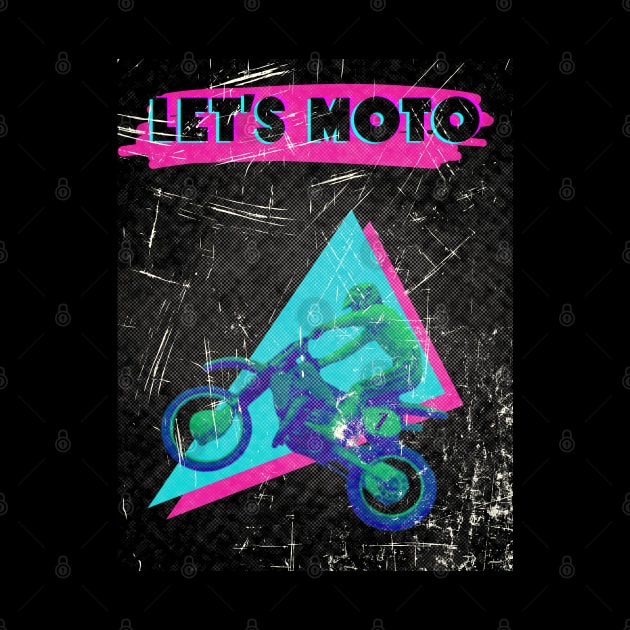 80's Motocross Shirt Let's Moto by TommySniderArt