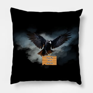 Crow Omens Loyalty, Wise, Rebirth Pillow