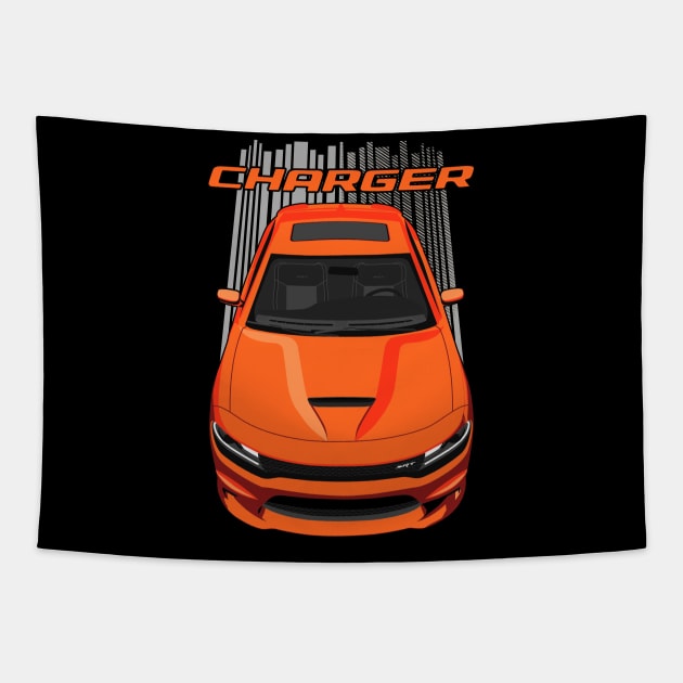 Charger - Orange Tapestry by V8social