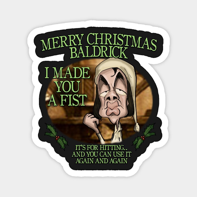 Merry Christmas Baldrick Magnet by RichNairn