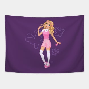 2000s Decade Girl Tapestry