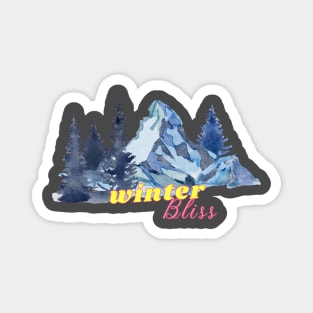 Winter Bliss Mountains Magnet