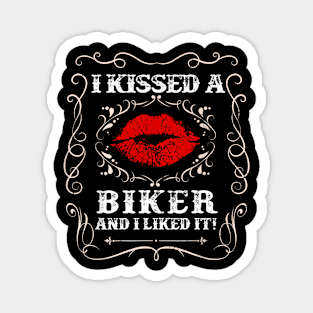 I Kissed A Biker Motorcycle Womens Mother Day Magnet