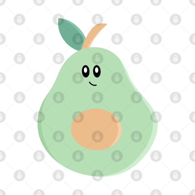 Cute Chubby Kawaii Avocado Art by The Pretty Hippo Company