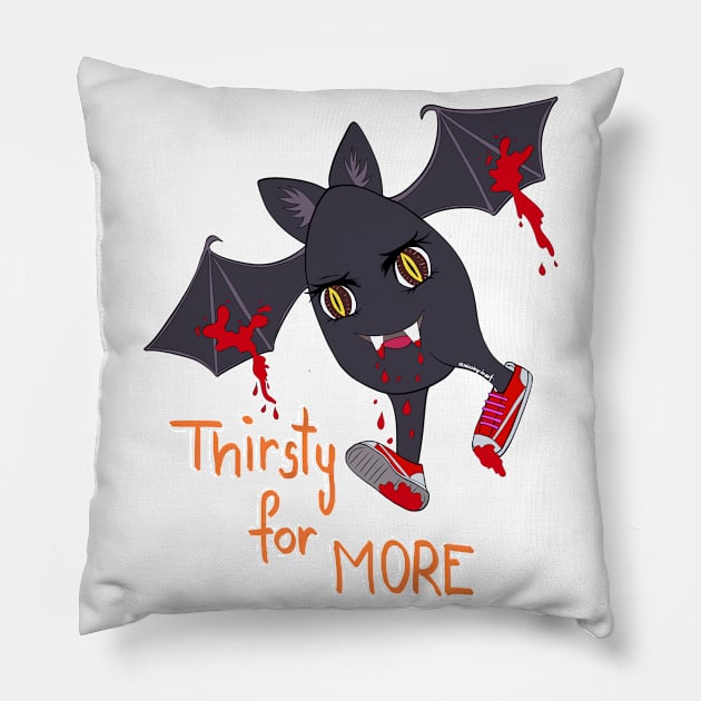 Halloween spoopy bat Pillow by Missing.In.Art