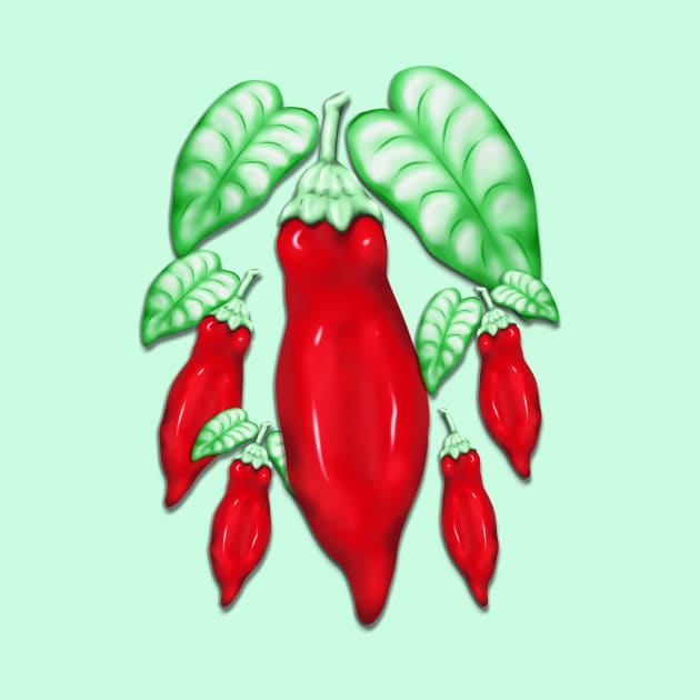 Red Hot Chilli Pepper Decorative Food Art by BluedarkArt