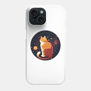 Cat Beautiful Moon - Playful Lunar Cat Moon and Stars Phone Case