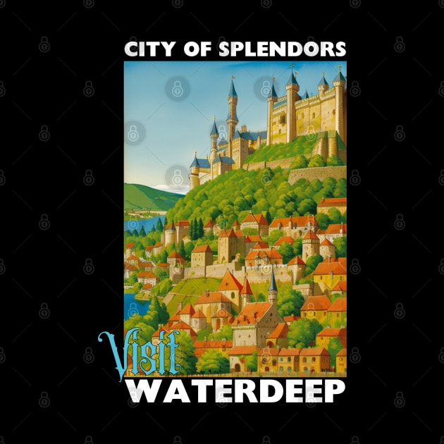 Waterdeep Tourism Poster Design - Travel D&D by CursedContent