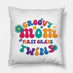 Groovy Mom of Twins Pillow