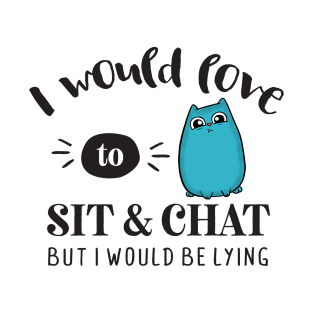 Love to Chat Lying Cute Cat T-Shirt