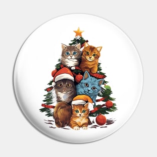 Cat Christmas Tree Pin