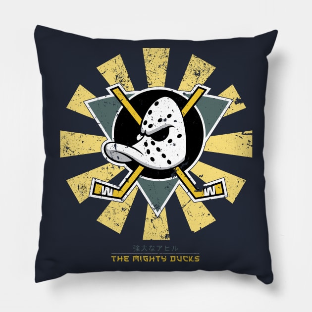 The Mighty Ducks Retro Japanese Pillow by Nova5