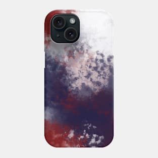 Hand-Drawn Red, White and Blue Abstract Paint Pattern Phone Case