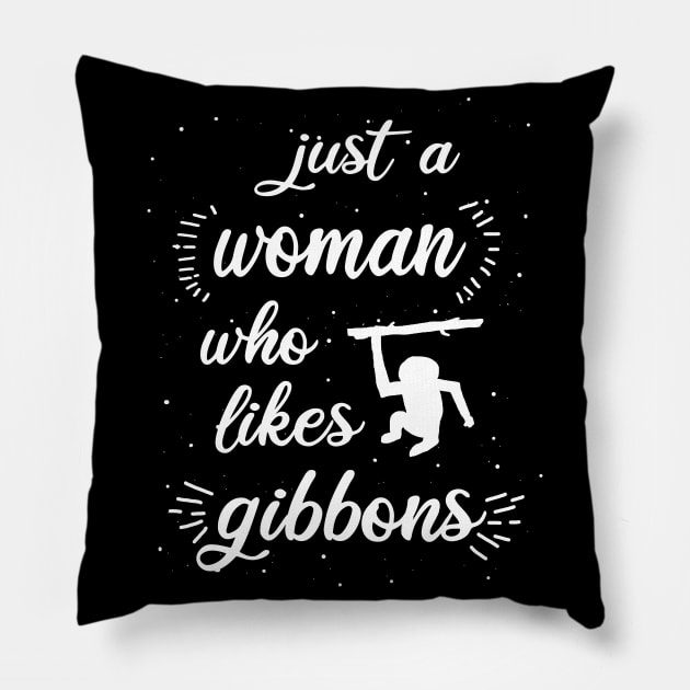 Women gibbon saying girl hylobatidae monkey Pillow by FindYourFavouriteDesign