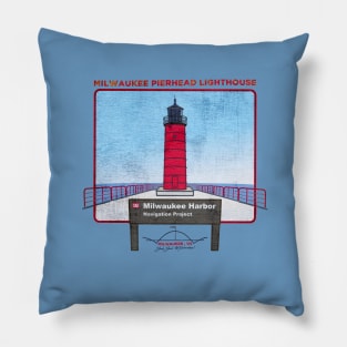 Milwaukee Pierhead Lighthouse • Yah Yah Milwaukee, WI! Pillow