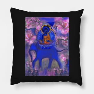 Akshobya Buddha on Blue Elephant Pillow